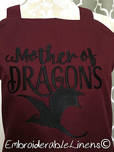 Game of Thrones- Apron (HBO) Mother of Dragons Exclusive by EmbroiderableLinens©