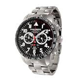 Haurex Italy Mens 0A300UNN Red Arrow Chronograph Black Dial Watch