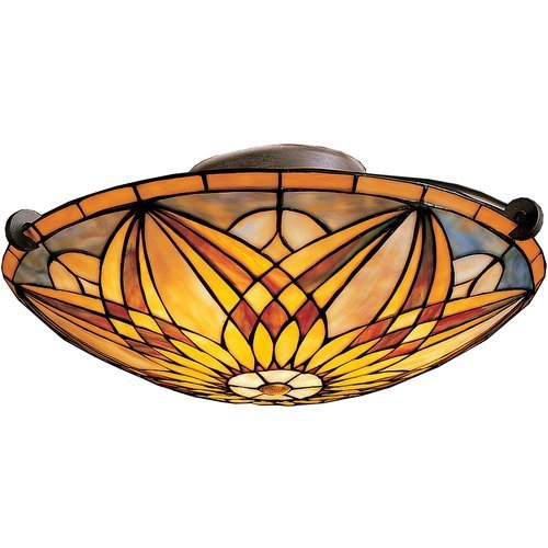 Sonora Semi Flush in Art nouveau Bronze