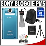 Sony Bloggie MHS-PM5 1080 HD Video Snap Camera Camcorder (Blue) + 8GB Card + Case + Accessory Kit