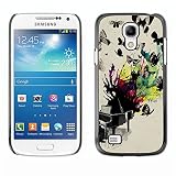 Rubber Case Hard Shell Cover Protective Accessory BY RAYDREAMMM - Samsung Galaxy S4 Mini i9190 MINI VERSION! - Butterflies Colorful Painting