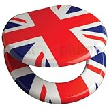 Union Jack Novelty Toilet Seat with Metal Bar Hinge