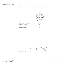 Amphenol Industrial MS3102A16S-1S Circular Connector Socket, General Duty, Non-Environmental, Threaded Coupling, Solder Termination, Box Mounting Receptacle, 16S-1 Insert Arrangement, 16S Shell Size, 7 Contacts