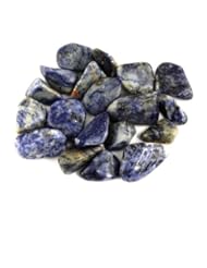 Kitchen: Crystal AlliesTM Materials: 1lb Bulk Tumbled Blue Sodalite Stones - Large 1"+ Natural Polished Gemstone Supplies for Wicca, Reiki, and Energy Crystal Healing *Wholesale Pound Lot* w/ Authentic Crystal AlliesTM Stone Card - Crystal Allies Materials