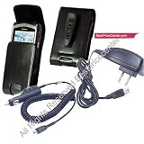 (3 in 1) Omea Belt Clip Vertical Carrying Case for HTC 8525 Cingular 8525(Black color flap) + Car Charger Cigarette Lighter Adapter for HTC 8525 Cingular 8525 + Travel / Home Charger for Windows Mobile and Pocket PC PDA phones HTC 8525 Cingular 8525
