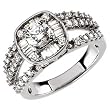14K White Gold Diamond Wedding Ring Set (Center stone is not included)