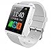 HopCentury Bluetooth Smart Watch for Android Cellphones – Barometer Altimeter Pedometer Functions – Answer Calls Take Photos Read Texts and More – Partial Functionality with iPhone Devices (White)