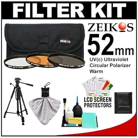 Zeikos 52mm 3-Piece Ultra Slim Pro Glass Filter Set (UV Ultraviolet, Circular Polarizing &... by 