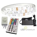 10 Meter RGB LED Streifen Set (30 LED/m, IP20) inkl. Controller, 44 Tasten Fernbedienung und 6 A Netzteilvon "LED Universum"