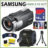Samsung HMX-S10 High Definition HD Camcorder w/ 15x Optical Zoom and 3.5-inch Touch-Screen LCD + 16GB Accessory Kit
