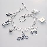 Twilight Inspired Sterling Silver Bracelet with Seven Charms