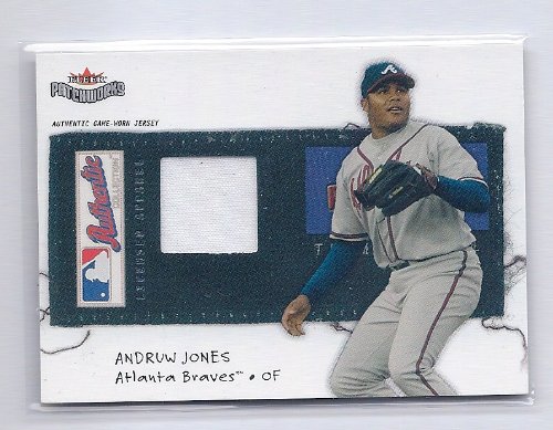 2004 Fleer Patchworks Licensed Apparel Game Used Jersey #AJ Andruw Jones Atlanta Braves #'ed to 300