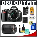Nikon D60 Digital SLR Camera with 18-55mm VR & Nikon 55-200mm AF-S VR Zoom Lens + 8GB Card + EN-EL9 Battery + Accessory Kit (Camera and Lenses Refurbished by Nikon U.S.A.)