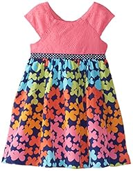 Girls Polyester Lace Polka Dot Print  Dress With a Ribbon 