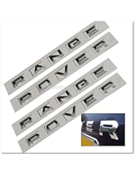 Automotive Parts and Accessories: 2x Range Rover Chrome L322 Hood Tailgate Bonnet Badge Emblem Lettering SJH1041CH - GROUPMY