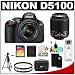 Nikon D5100 16.2 MP Digital SLR Camera & 18-55mm G VR DX AF-S Zoom Lens with 55-200mm Lens + 32GB Card + Case + (2) Filters + Remote + Tripod + Cleaning Kit