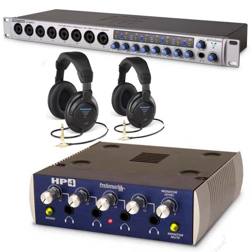1 PRESONUS FireStudio Project Recording Interface + Presonus HP4 Headphone Amp + 2 x Samson CH700 Headphones + 2 Unique Squared Vinyl Stickers