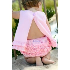 RuffleButts Personalized Embroidered Bloomer in White, Pink, or Fuchsia