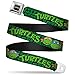 Buckle-Down Seatbelt Belt - Classic TMNT Group Faces/TURTLES Turtle Shell Black/Green - 1.5