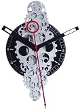 Large Moving Gear Wall Clock - Black Plexi Dial