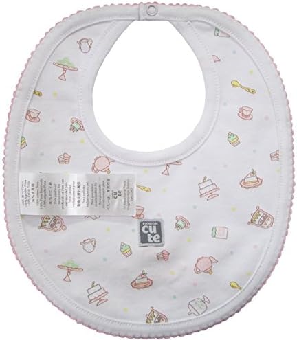 London Cute Tea Time Collection 100% Pima Cotton Girls Embroidered Reversible Bib