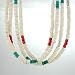 30 Three Strand Sterling Silver, 12 Kt Gold, Clam Shell and Turquoise Necklace by Thomas Singer, #8847