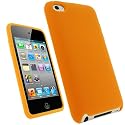 iGadgitz Orange Silicone Skin Case Cover for Apple iPod Touch 4th Generation 8gb, 32gb, 64gb + Screen Protector