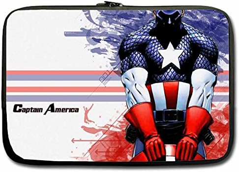 customartsdiy Captain America Custom Printed Twin Sides 13" Sleeve for Macbook Pro,Red Blue