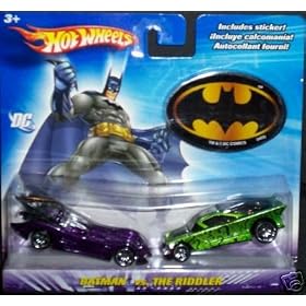 Hot Wheels DC Comics Batman vs The Riddler 1:64 Scale Die Cast Car 2 Pack Mattel by Mattel