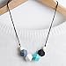 Stylish Baby Teething Necklace for Mom and Safe for Baby - BPA-Free and FDA-Approved - 'Nathan' (Teal Black) - My Baby Chews
