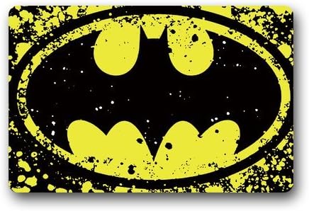 LaHuo Superhero Dark Knight Batman Doormats Outdoor Indoor Stairs Bath Front Door Small Rug Machine-Washable Neoprene Rubber Doormat 18-Inch By 30-Inch