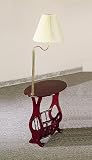 Cherry Finish Swing Arm Brass Lamp Magazine Table