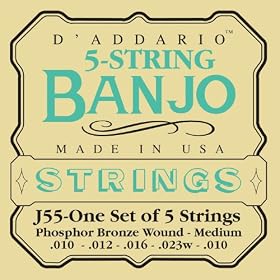 D'Addario Banjo Strings Set Phosphor Bronze Med