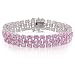 37ct Created Pink Sapphire Bracelet. Measuring 7