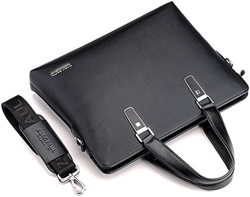 Dazzle Dancing Messenger Briefcase Business Handbag Executive Bag Twin Handle Case 14" Laptop PVC Lether Bag With Shoulder Strap, Black