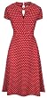 LINDY BOP 'JULIET'�: VINTAGE WW2 40's - 50's CHIC ROBE BLEU A POIS. STYLE PINUP RETRO. PARFAITE POUR LE THE. TAILLE L/42