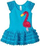 Love U Lots Girls 2-6X Ruffle Flamingo Ruffle Drop Waist Dress