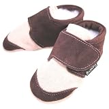 Buskins Baby Shoes: Hopper Shoes in Chocolate and Sand (Size=:(4-8M))