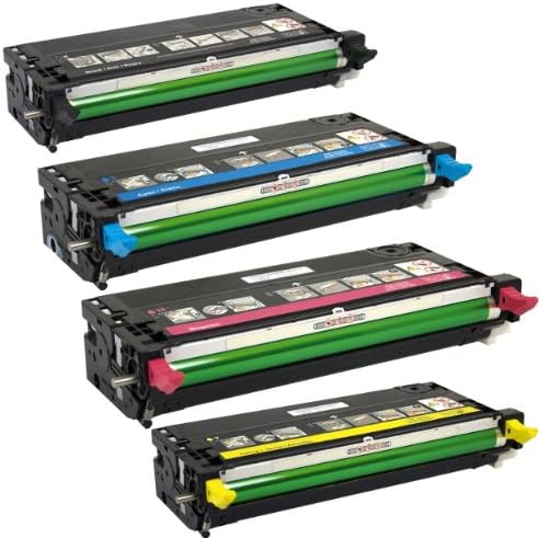 Outlet Deal © Dell 3130, 31130cn High Yield Toner Cartridge (330-1198, 330-1199, 330-1200, 330-1204) for Dell Color Laser Printer Series (Complete Set)