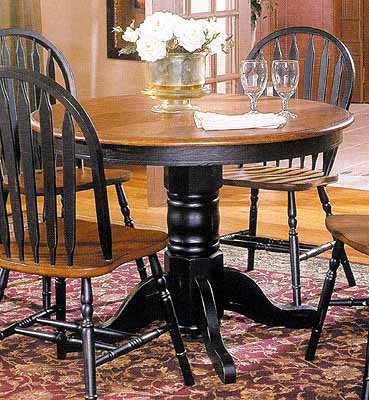 Kitchen: Sommerset Black And Oak Round Dining Table