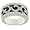 Sterling Silver Cubic Zirconia and Black Enamel Ring by Charles Winston, Size 5