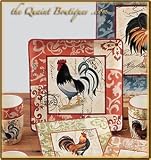 Square Dinner Plate (set of 4) Lille Rooster