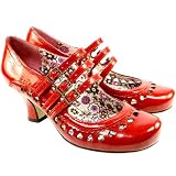 Womens Hush Puppies Freya Patent Mary Janes Mid Heel Shoes