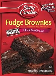 Betty Crocker Fudge Brownies, Family Size, 18.3-Ounce Boxes (Pack of 12)