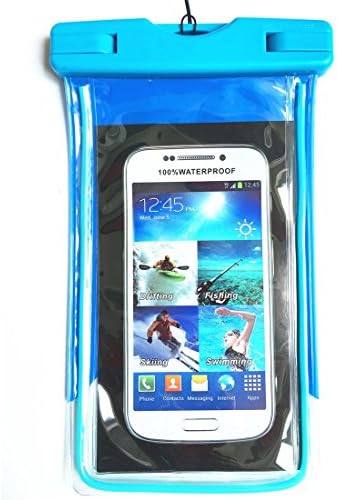 Sandugo Universal Waterproof Case Bag for Apple iPhone 6s, 6 Plus, Samsung Galaxy S6 Edge. Best Water Proof, Dust Dirt Proof, Snowproof Pouch for Cell Phone up to 6 inches - Lifetime Warranty (Blue)