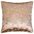Decorative Handmade Silky Gold Cushion Cover / Pillow Sham - Pastel Butterfly Design