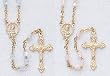 Baptismal Rosary - 3.5mm Pearl Beads - 15" Gold Chain - MADE IN ITALY - Gift Box Included - Solid Construction to last.