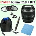 Canon EF-S 60mm f/2.8 Macro USM Digital SLR Lens + Deluxe Accessory Kit