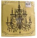 6 packs of Gold & Black Chandeliers Baroque Colorful Napkins Pack Luncheon Size 6.5 by 6.5 inches, pack of 20