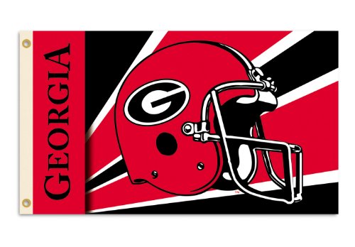 NCAA Georgia Bulldogs 3-by-5 Foot Flag with Grommets - Helmet Design